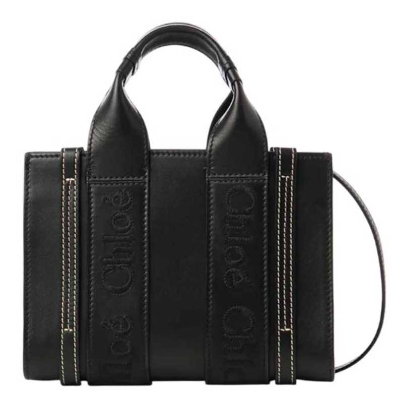 Chloe Mini Woody Leather Tote Bag
