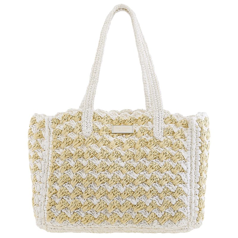 Kate Spade Striped Raffia Tote Hand Bag