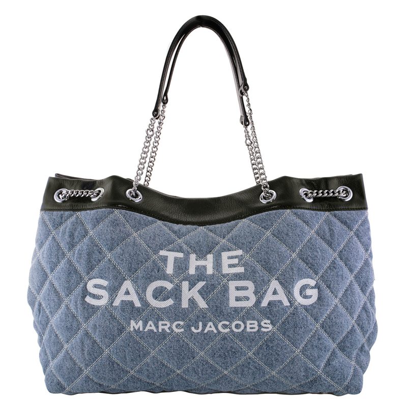 The Quilted Denim Chain Sack Bag