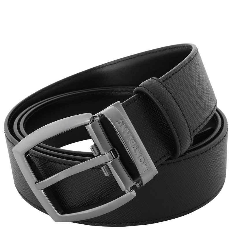 Montblanc Black 35 mm Saffiano Printed Leather Belt