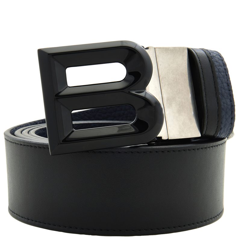 B-Logo Buckle Reversible Leather Belt