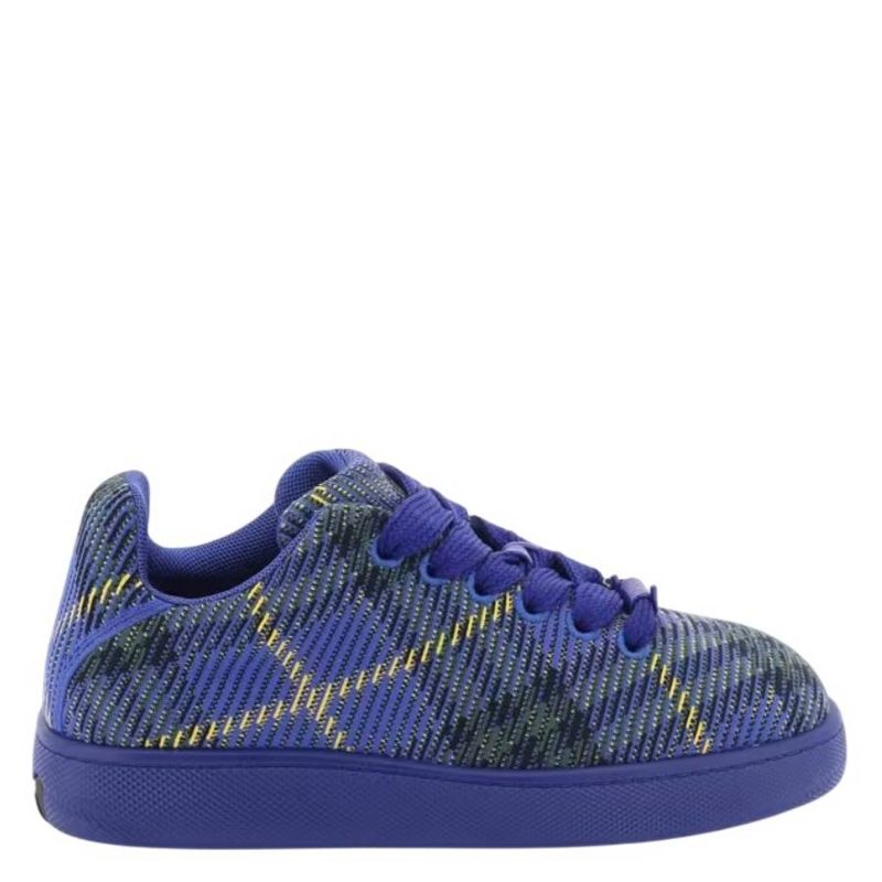 Check Nylon Knitted Box Sneakers