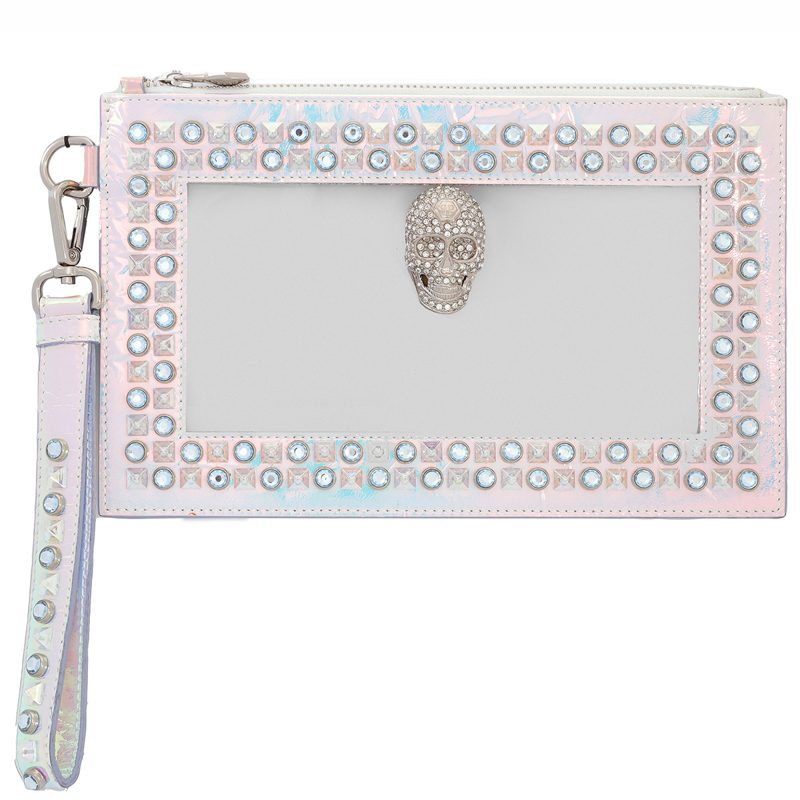 Philipp Plein Studded Transparent Clutch With Strap_Multicolor