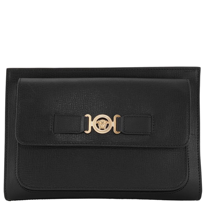 Medusa Plaque Calf Leather Clutch BAG_BLACK / [베르사체] Gold