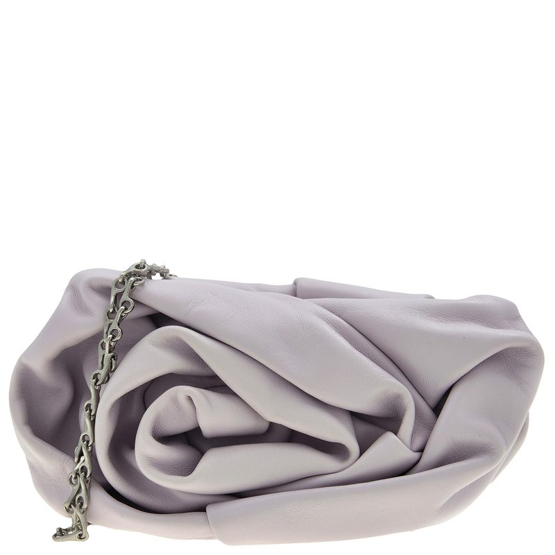 Rose Nappa Chain Clutch In Haze
