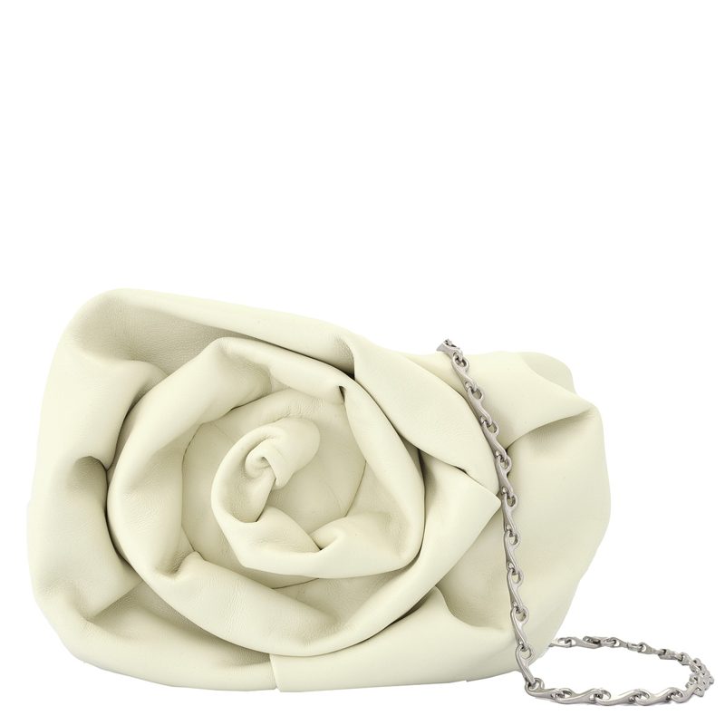 Rose Chain Leather Clutch Bag_Sherbet