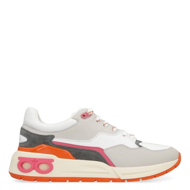 Cosma Lace-Up Leather And Fabric Sneakers