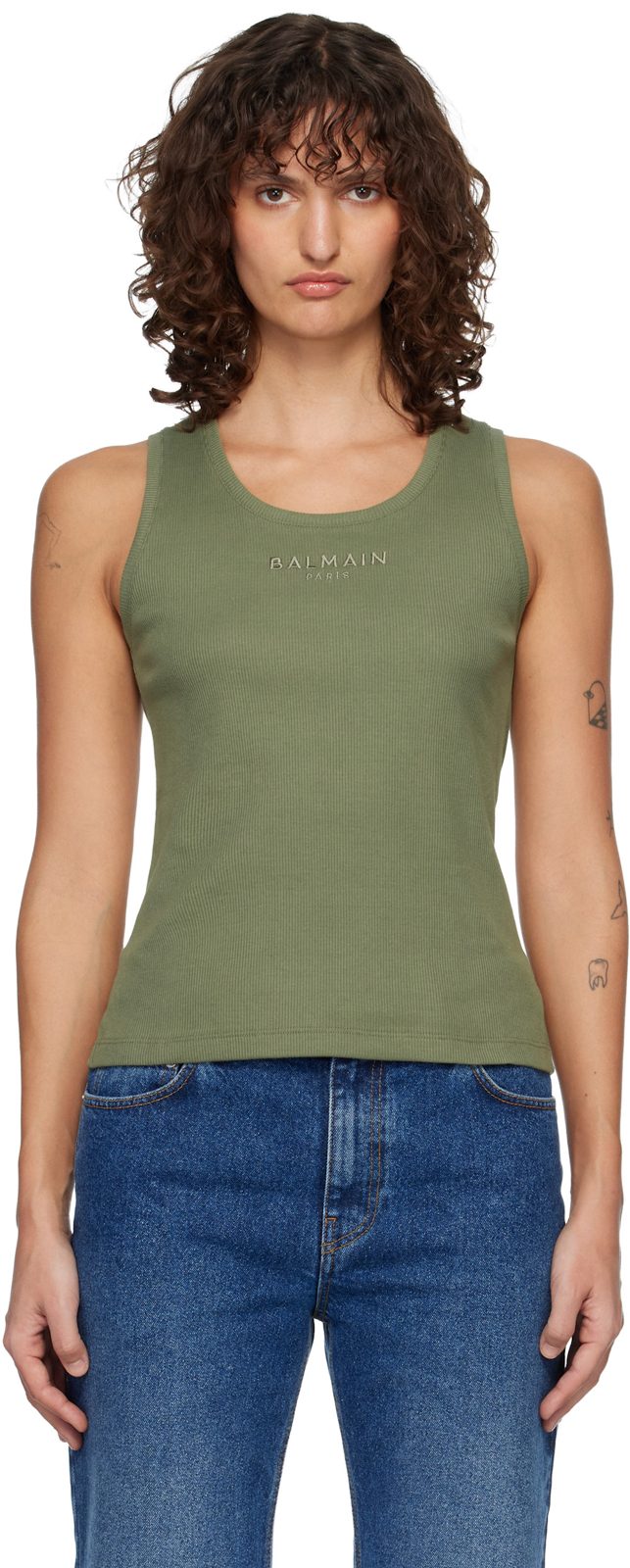 Khaki [발망] Paris Jersey Tank Top 261251F111006