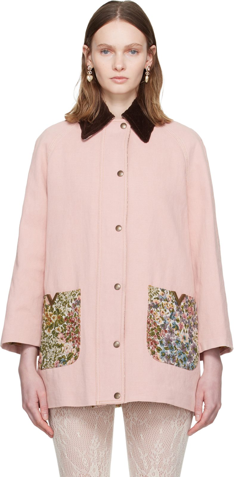 Pink Denim Jacket 261476F063000