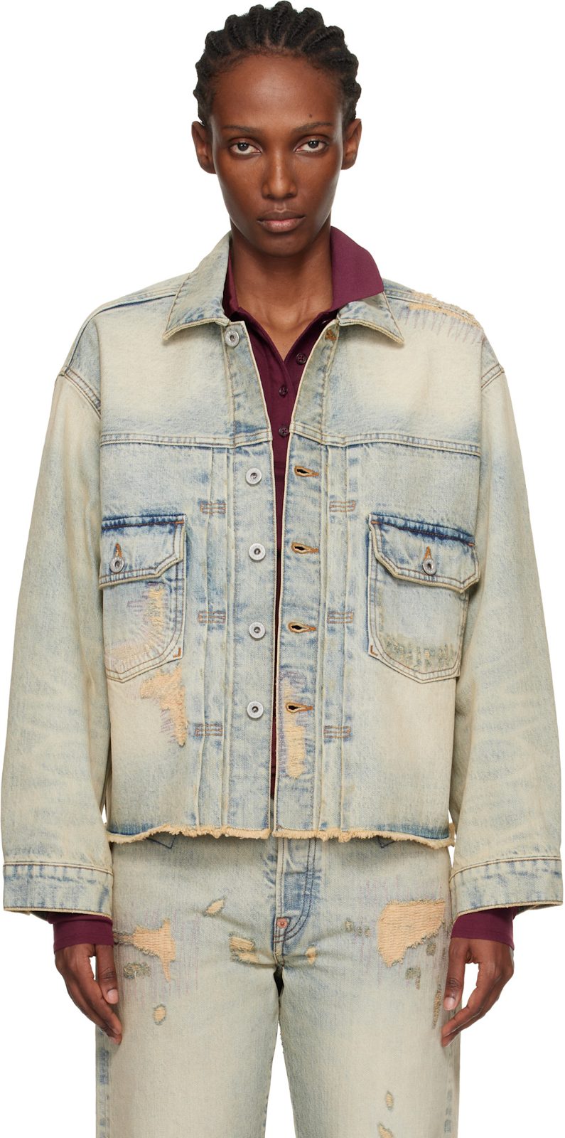 Blue [겐조] Paris Denim Trucker Jacket 261387F060000