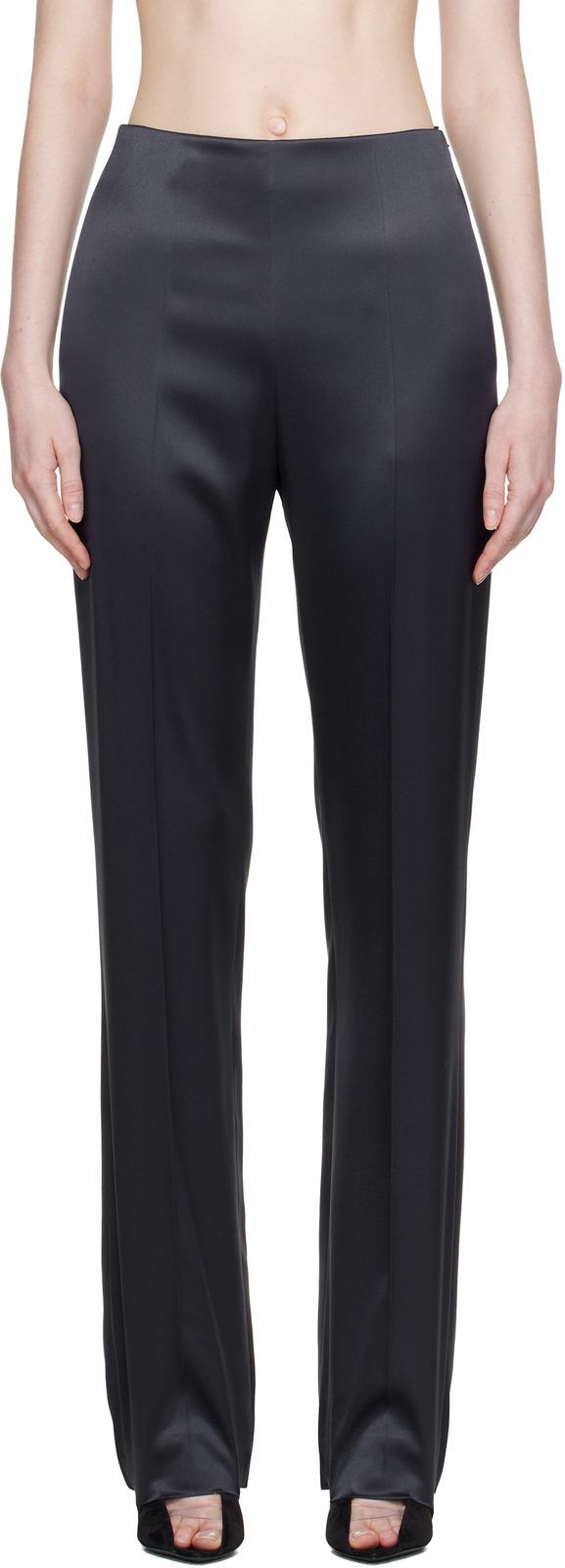 Gray Double Duchesse Stretch Trousers 261476F087001