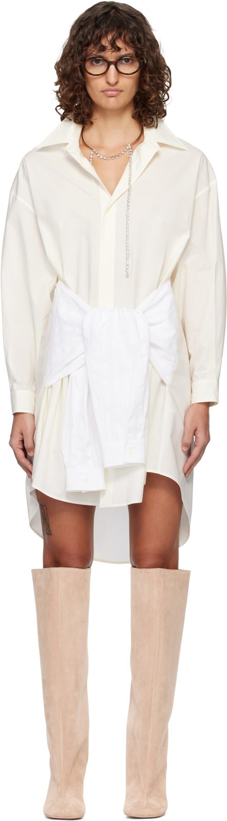 오프화이트 Multi Wear Cotton Poplin Minidress 261188F052010