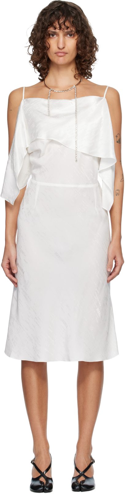 오프화이트 Folded Jacquard Slip Midi Dress 261188F054008