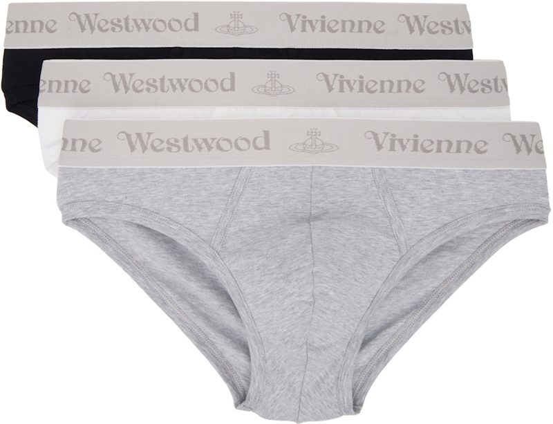 Three-Pack Multicolor Band Briefs 261314M217001