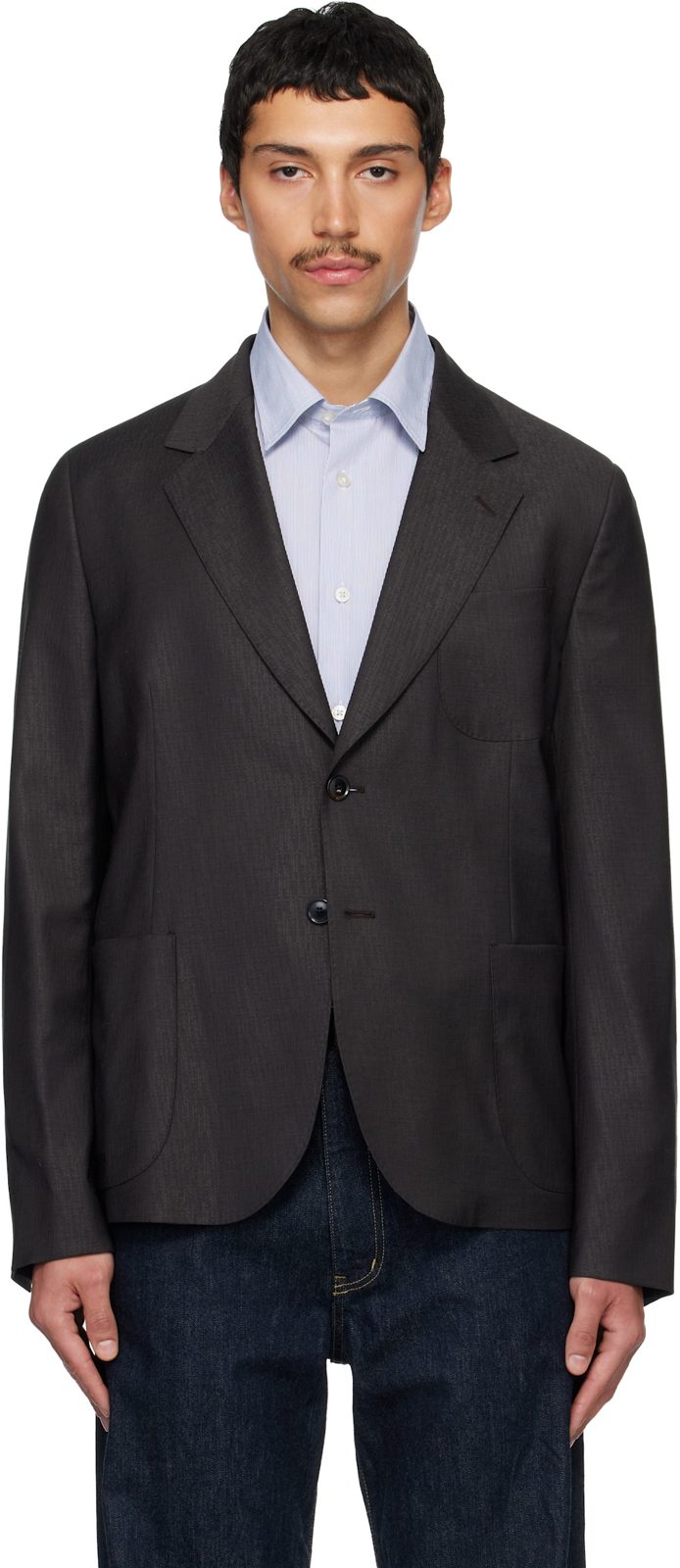 Paul Smith Brown Two-Button Patch Pocket Blazer 261260M195005