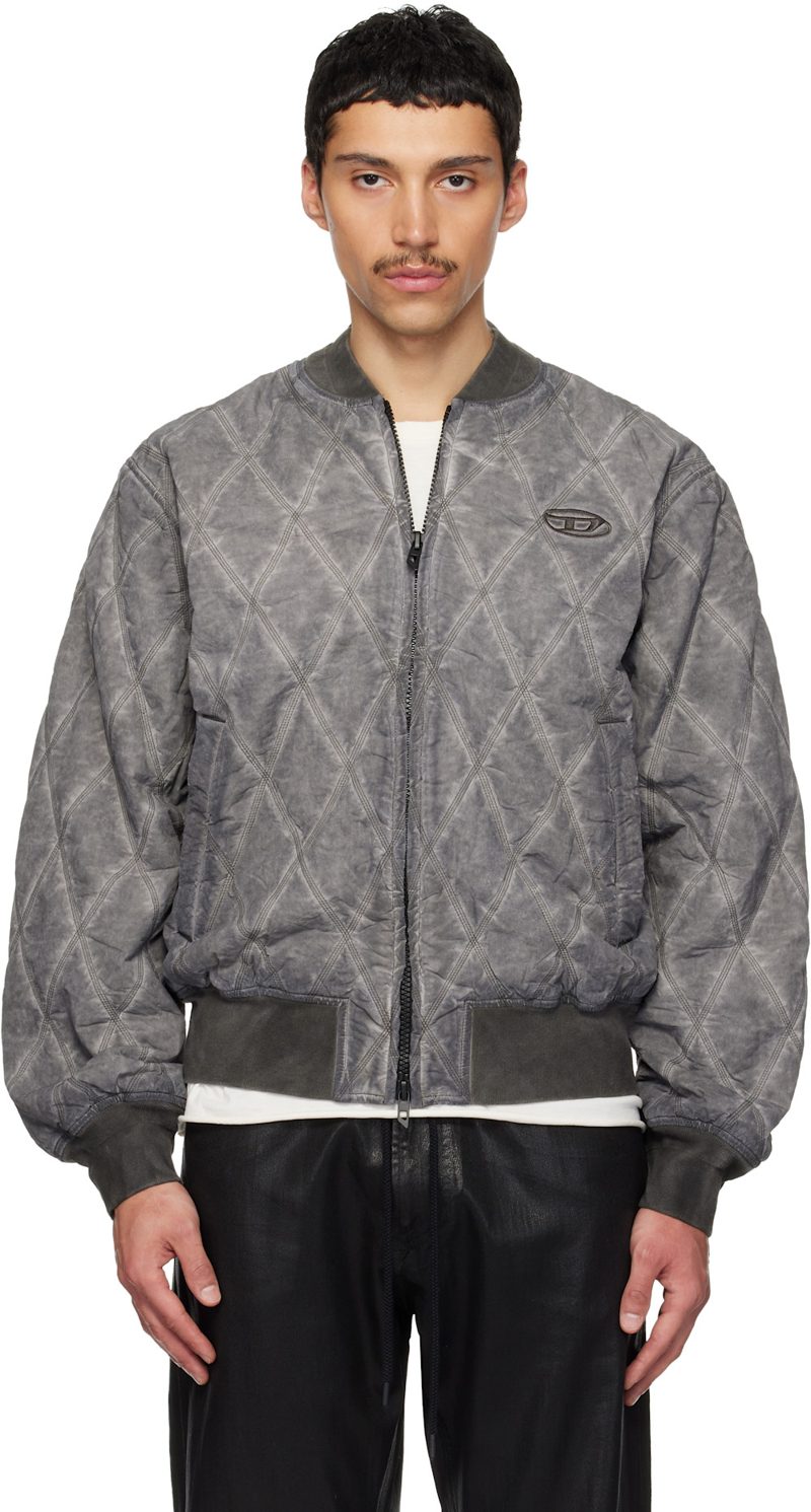 Gray J-Type-Treat Bomber Jacket 261001M175001