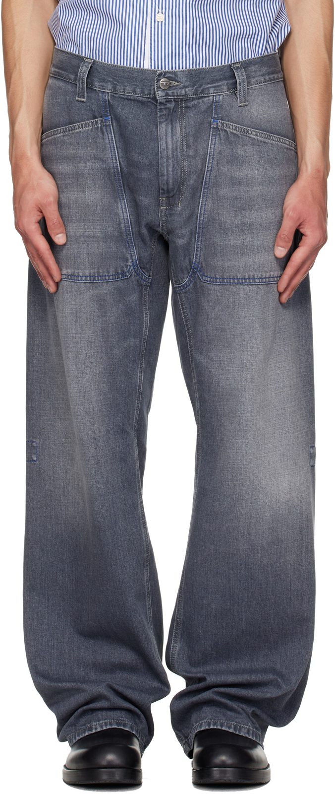 Gray Relaxed D-Zeta Jeans 261001M186007