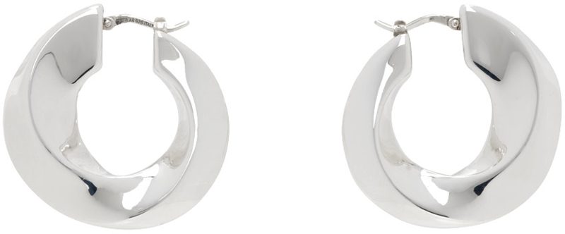 Silver Twist Hoop Earrings 241798F022014