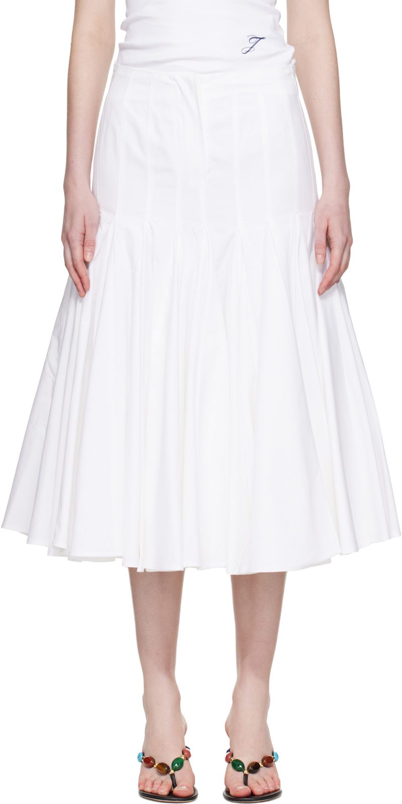 White Plage The Agave Midi Skirt 262553F092002