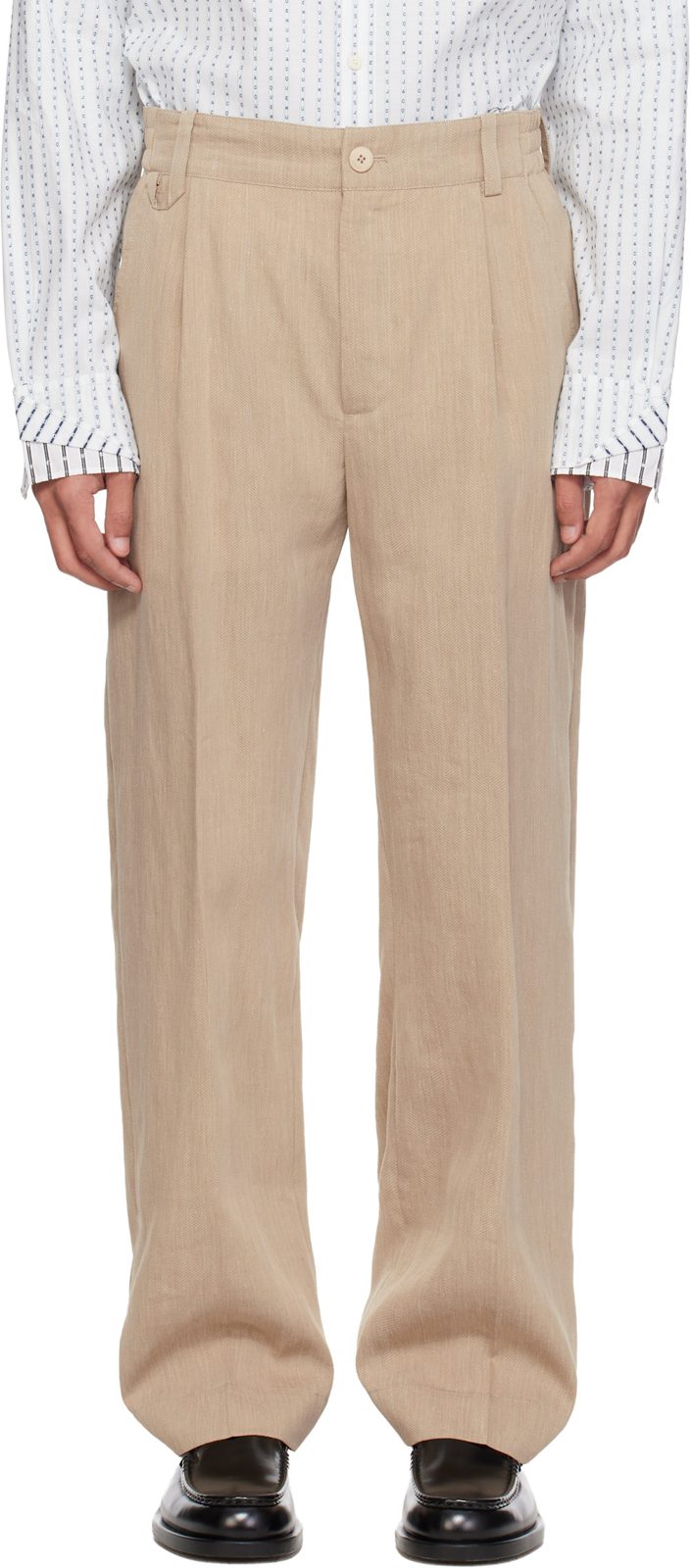 Beige The Croisiere Trousers 261553M191003