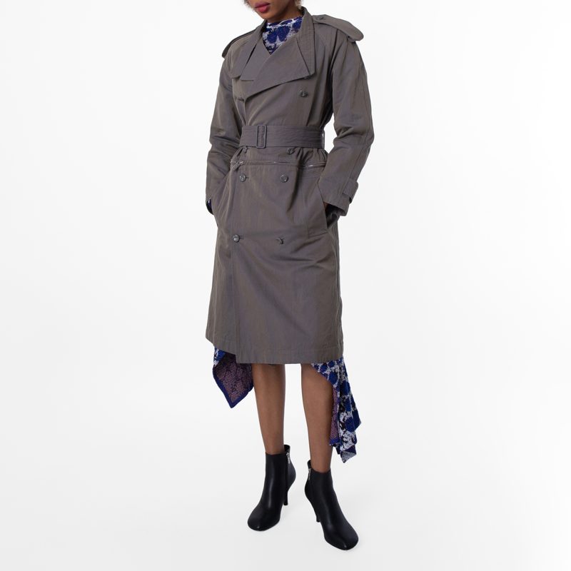 Cotton-Linen Blend Trench Dress_Iron