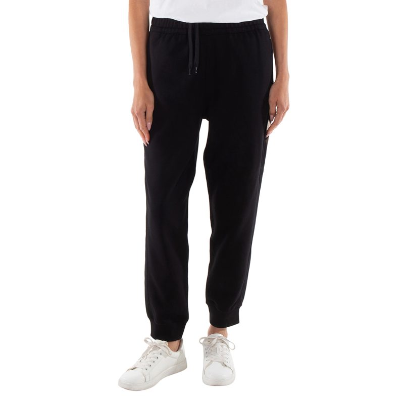 Stephan Check Trim Cotton Joggers_Black