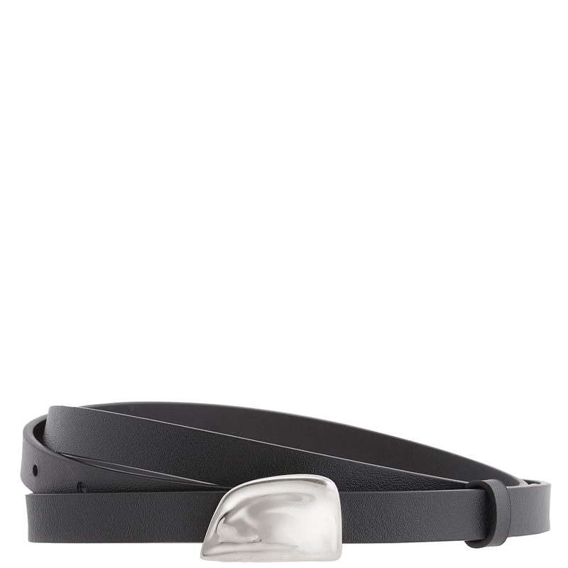 Signature Shield Leather Belt_Slate