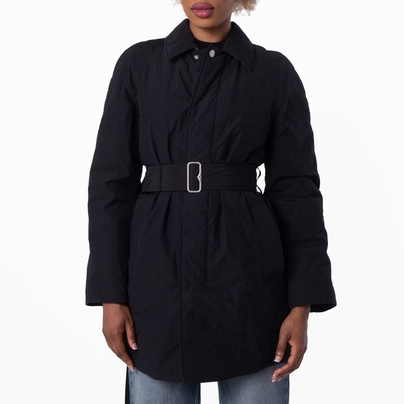 Short Single-Breasted Padded Car Coat_Black