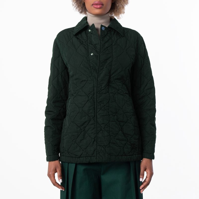 Womens Quilted Snap-Button Coat_Ivy