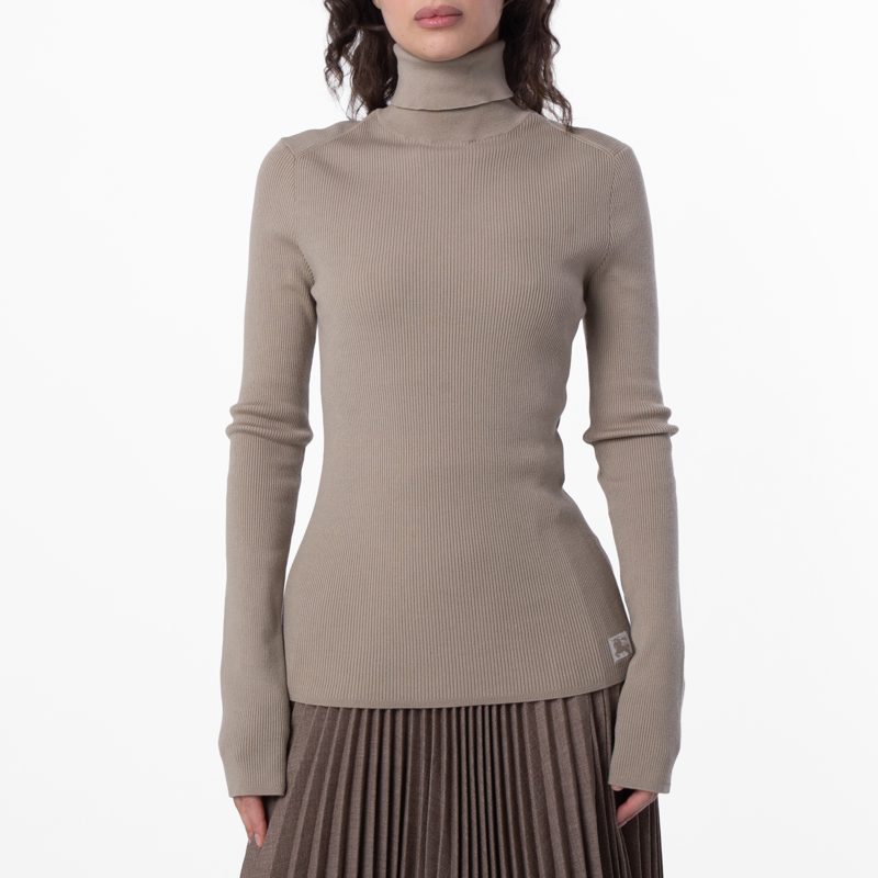 EKD Wool Blend Rollneck Sweater_Limestone