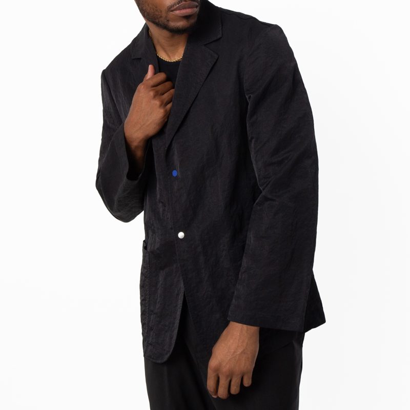 Nylon Tailored Blazer Jacket_Black