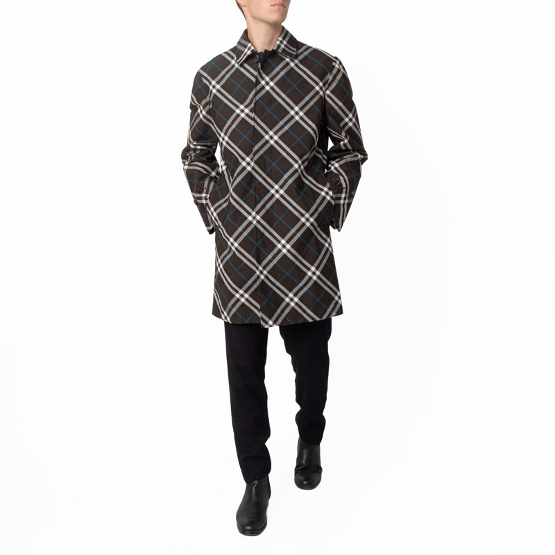 Check Print Mid-Length Car Coat_Snug Ip Check