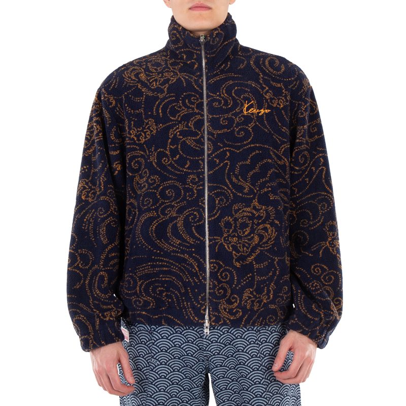 Embroidered Logo High-Neck Jacket_Blue Black