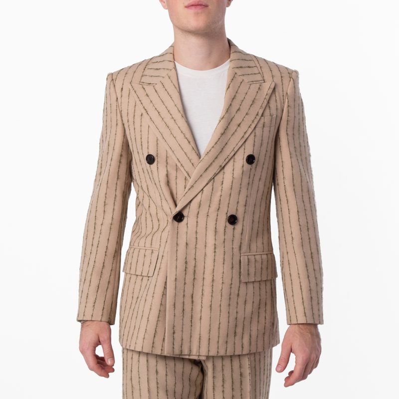 Striped Double-Breasted Wool-Mohair Blazer_Biscuit/Canopy
