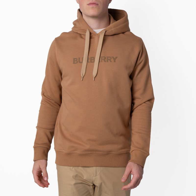 Ansdell Logo Print Cotton Hoodie_Camel