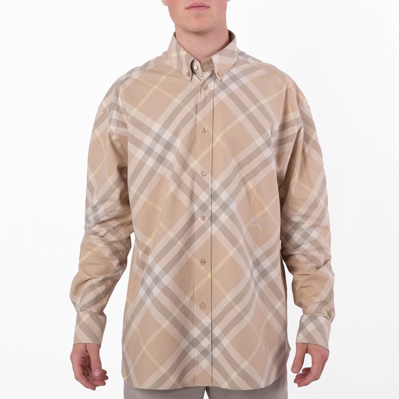 Vintage Check Pattern Cotton Shirt_Flax Ip Check