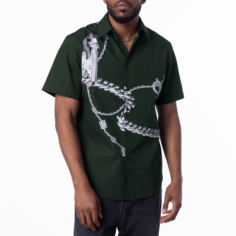 Knight Hardware Cotton Shirt_Silver/Green