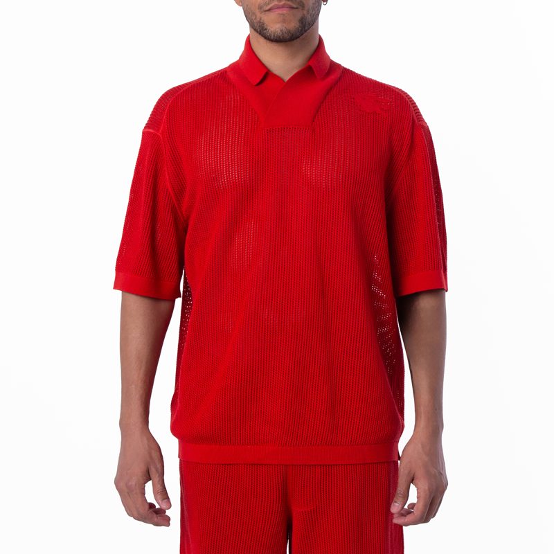 EKD Silk Cotton Mesh Polo Shirt_Pillar