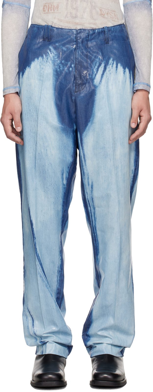 Blue Regular Waist D-ASKAR Slim Jeans 261001M186037