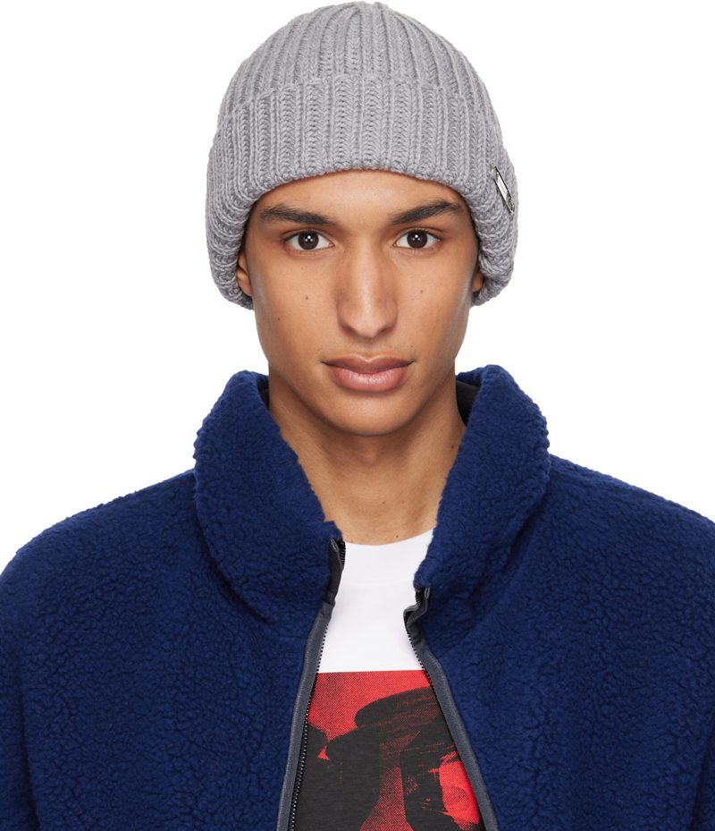 Gray Safety Pin Beanie 262278M138003
