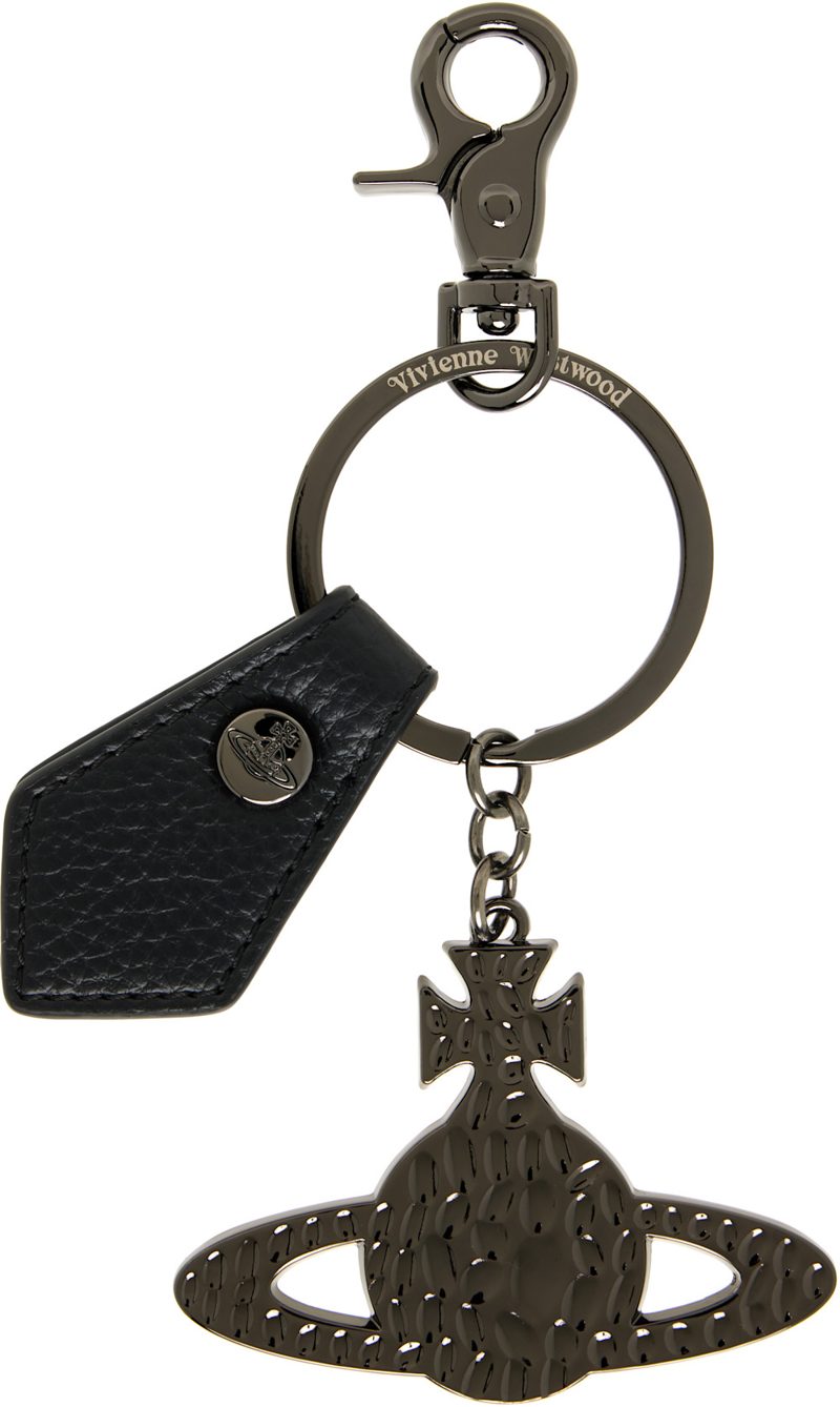 Gunmetal Hammered Orb Keychain 261314M148006