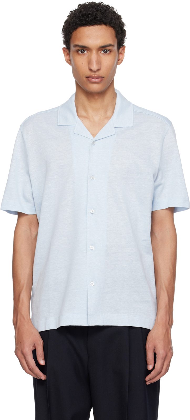 Blue Camp Collar Shirt 261085M192075