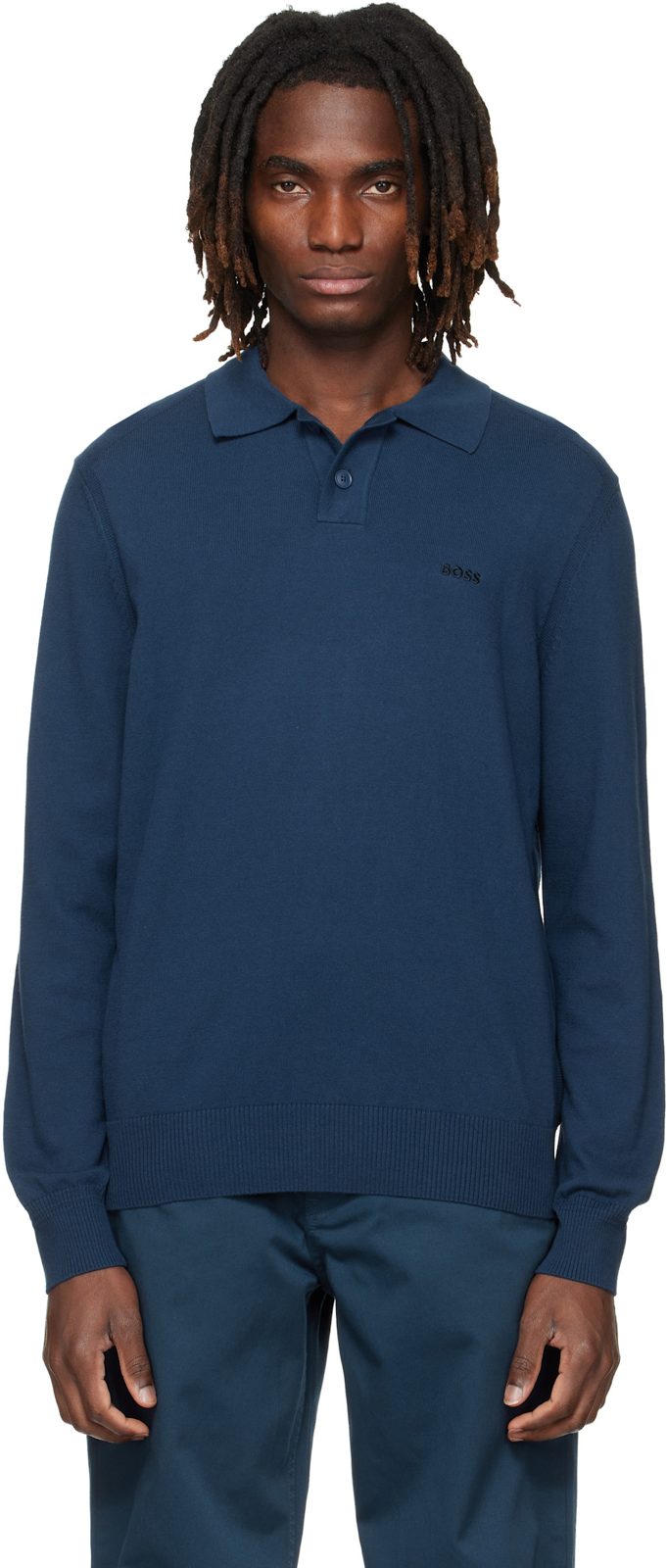 Navy Logo Embroidery Polo 261085M212029
