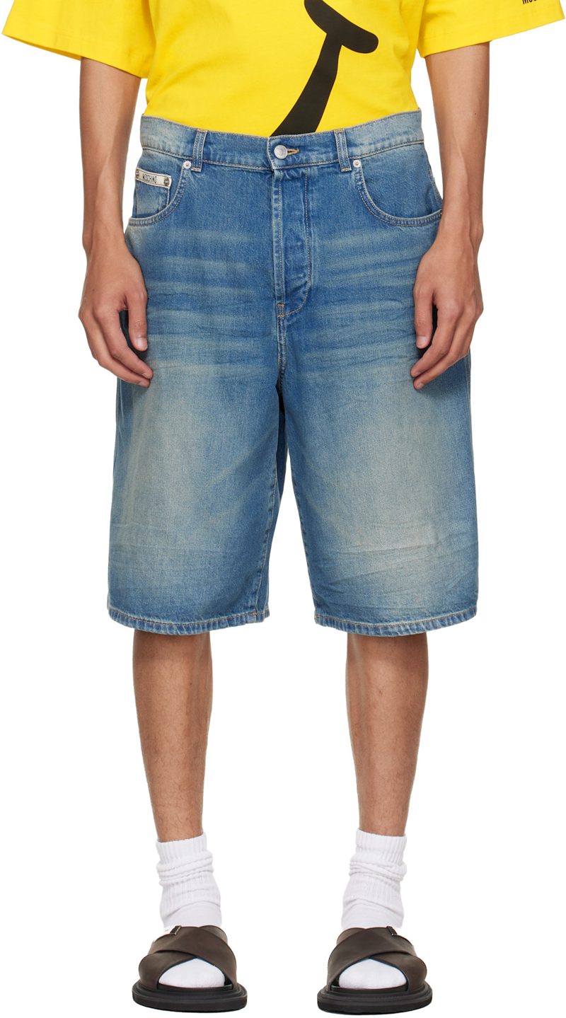 Moschino Blue Logo Denim Shorts 261720M193000
