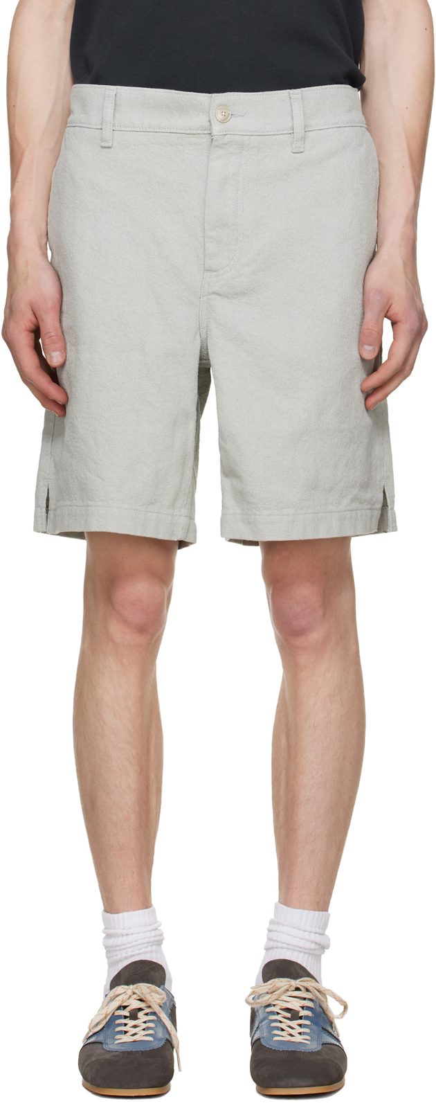 Green Elasticized Waistband Denim Shorts 261085M193002