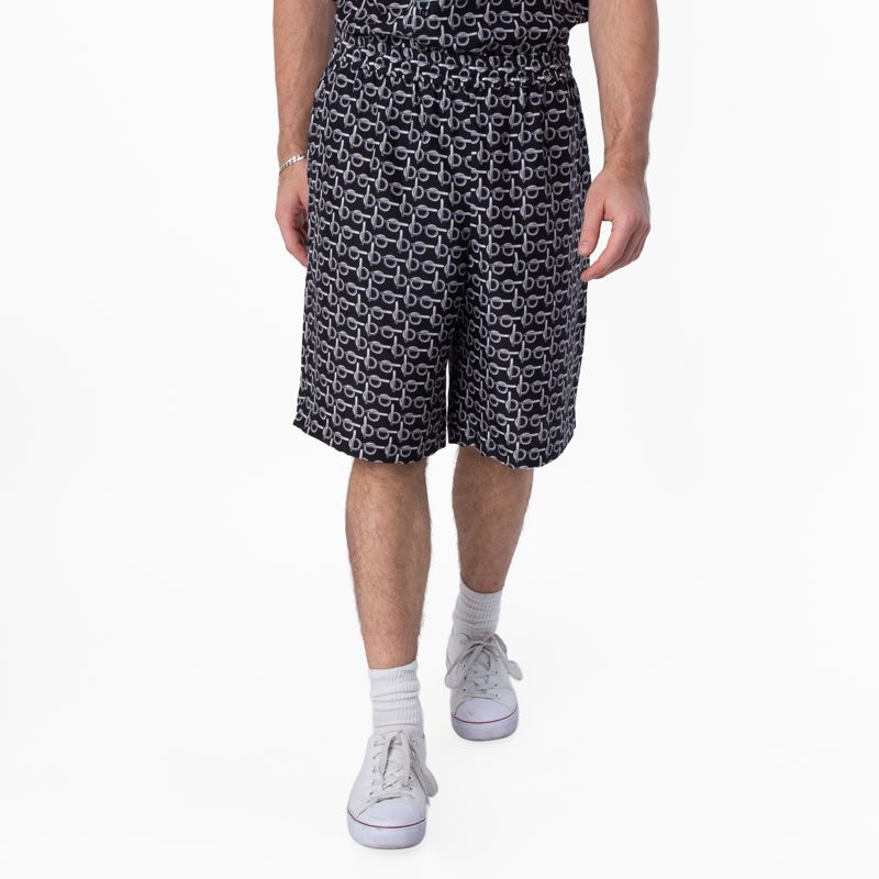 Monogram B Print Silk Shorts