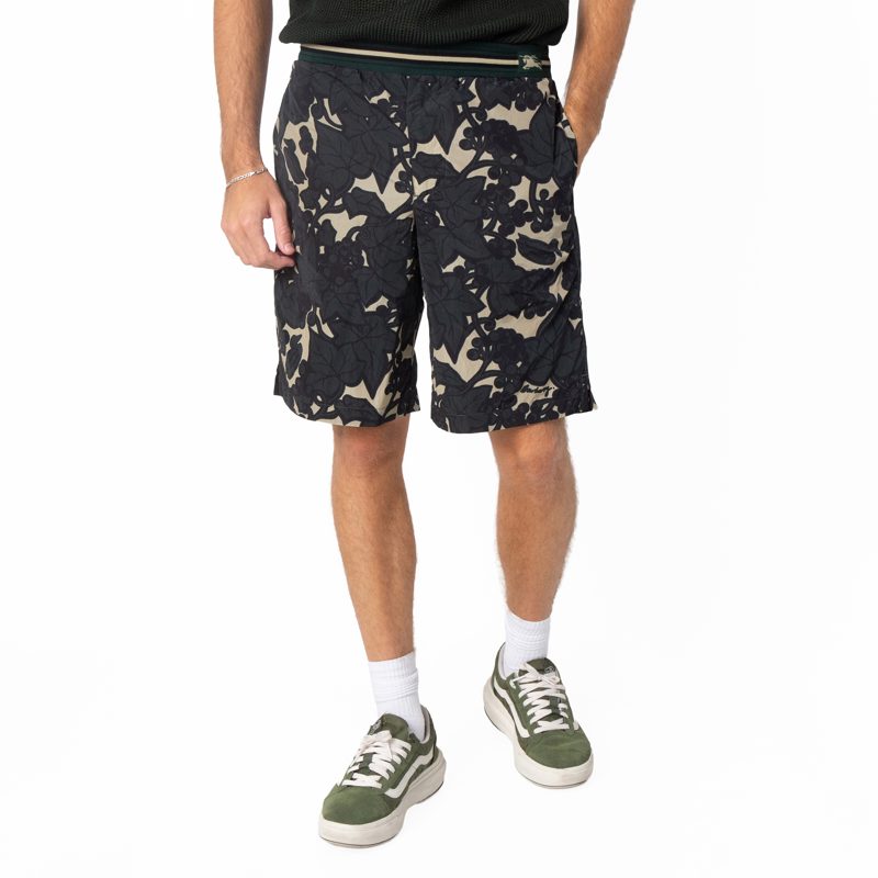Ivy and Duck Motifs Nylon Shorts