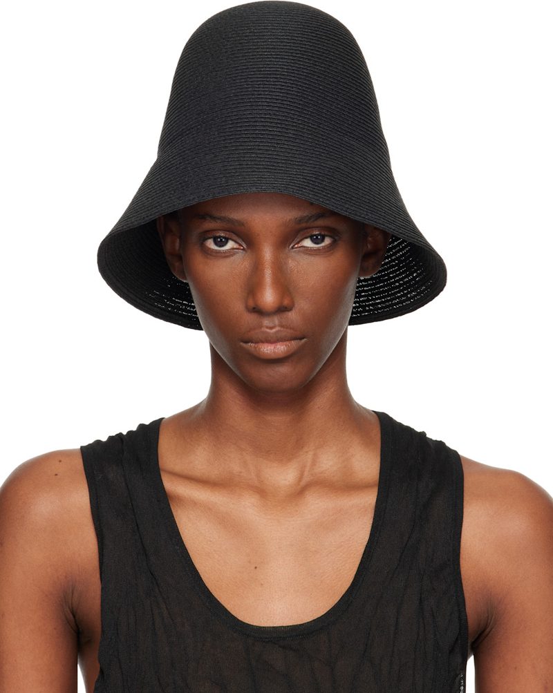 TOTEME Black Paper Sun Bucket Hat 261771F015001