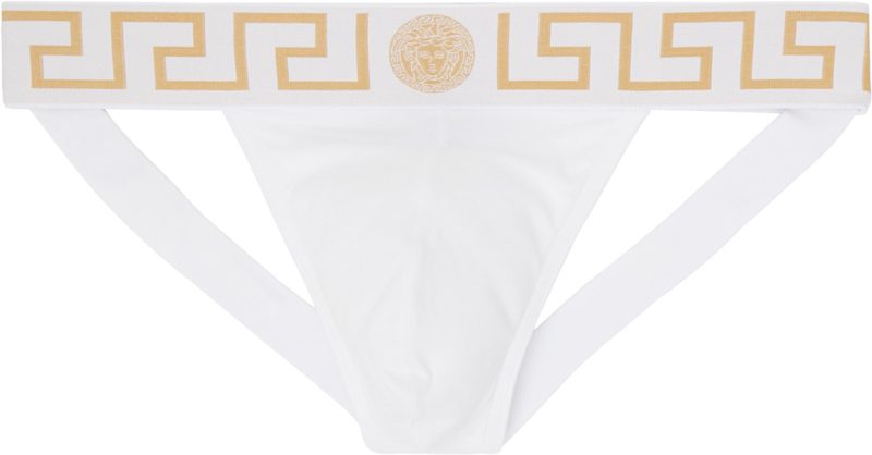 White Cotton-Jersey Jockstrap 261404M217003