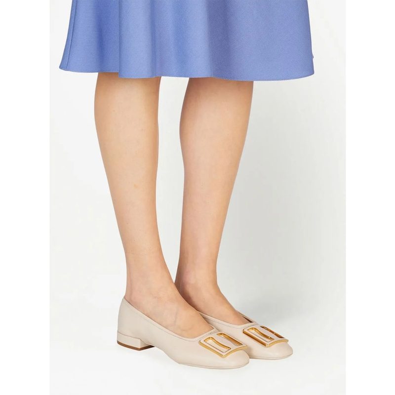 Womens Beige Ballerinas Flats